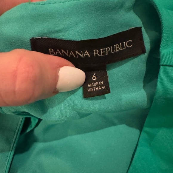 Banana Republic Flutter Flare Mini Dress Green Sz 6 Feminine Modern Cut Out - Picture 5 of 11